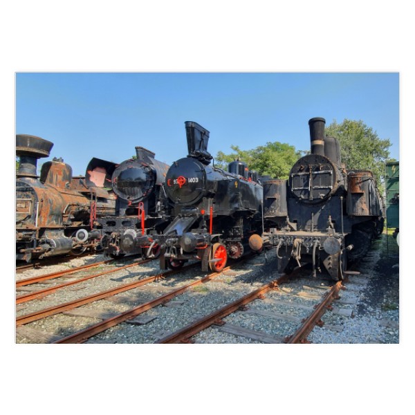 Puzzle velké s potiskem Parní lokomotivy